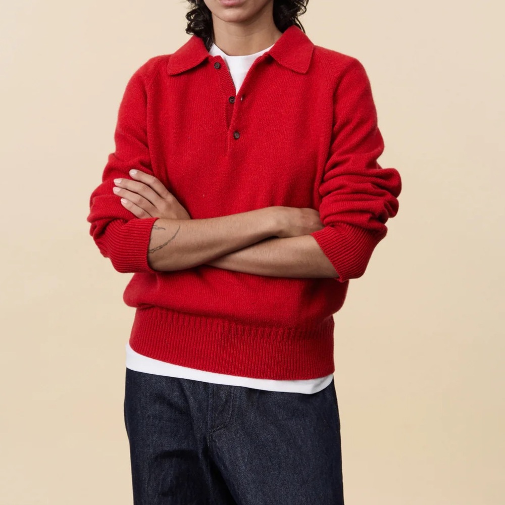 Tricot Cashmere Polo Sweater